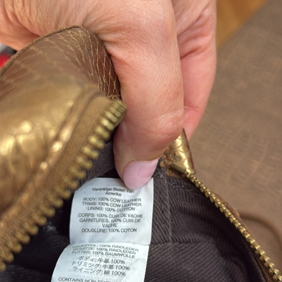 Madewell Metallic Gold Crossbody Bag Adjustable Strap Leather Small - Picture 8 of 16